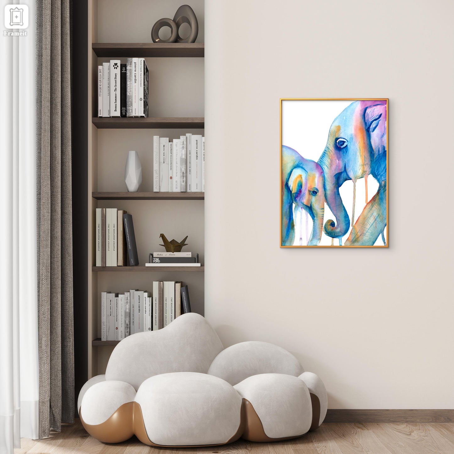 Mum and Baby Elephants Fine Art Giclee Print