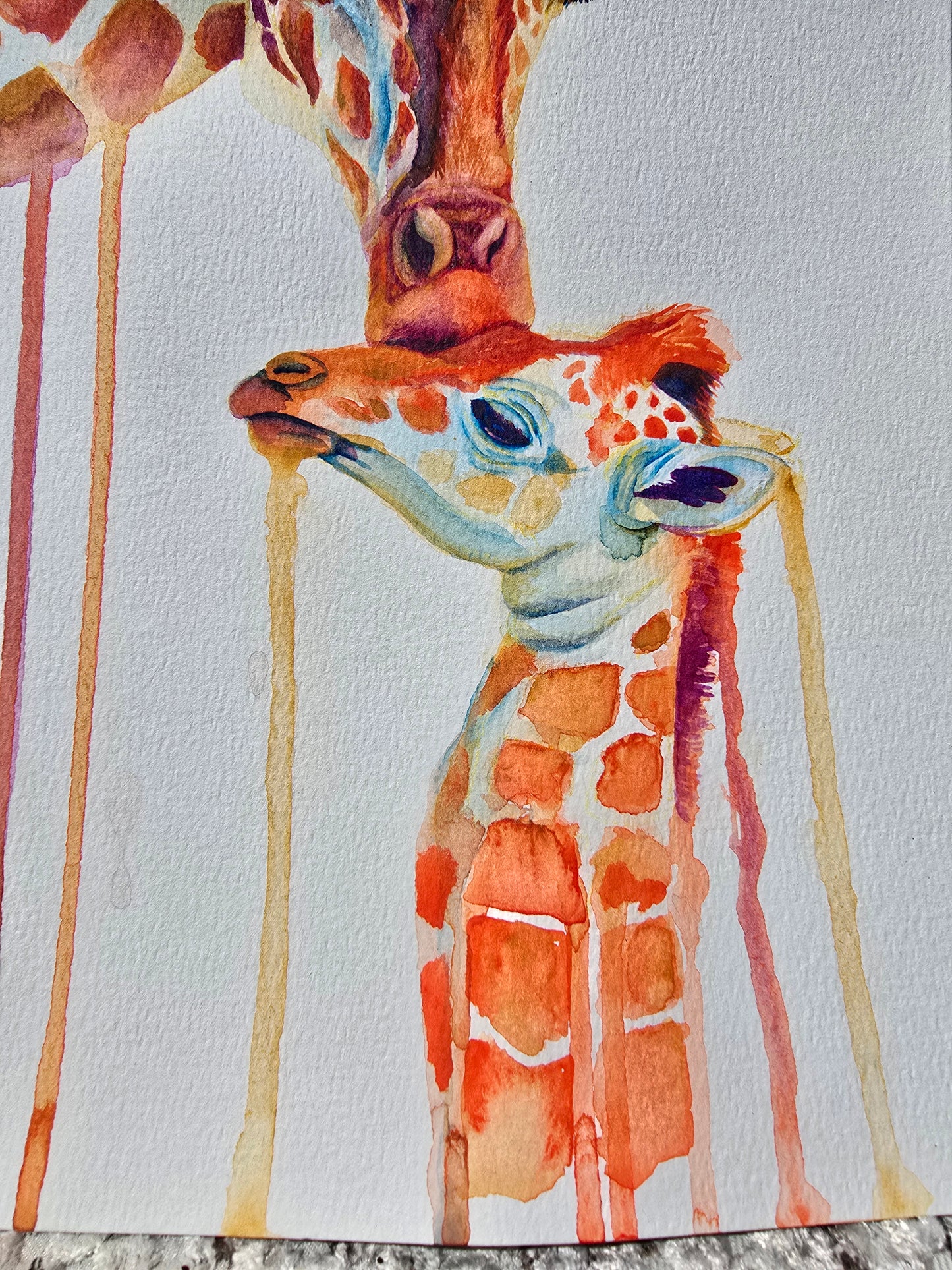 'First Love'- Giraffes- Original Painting