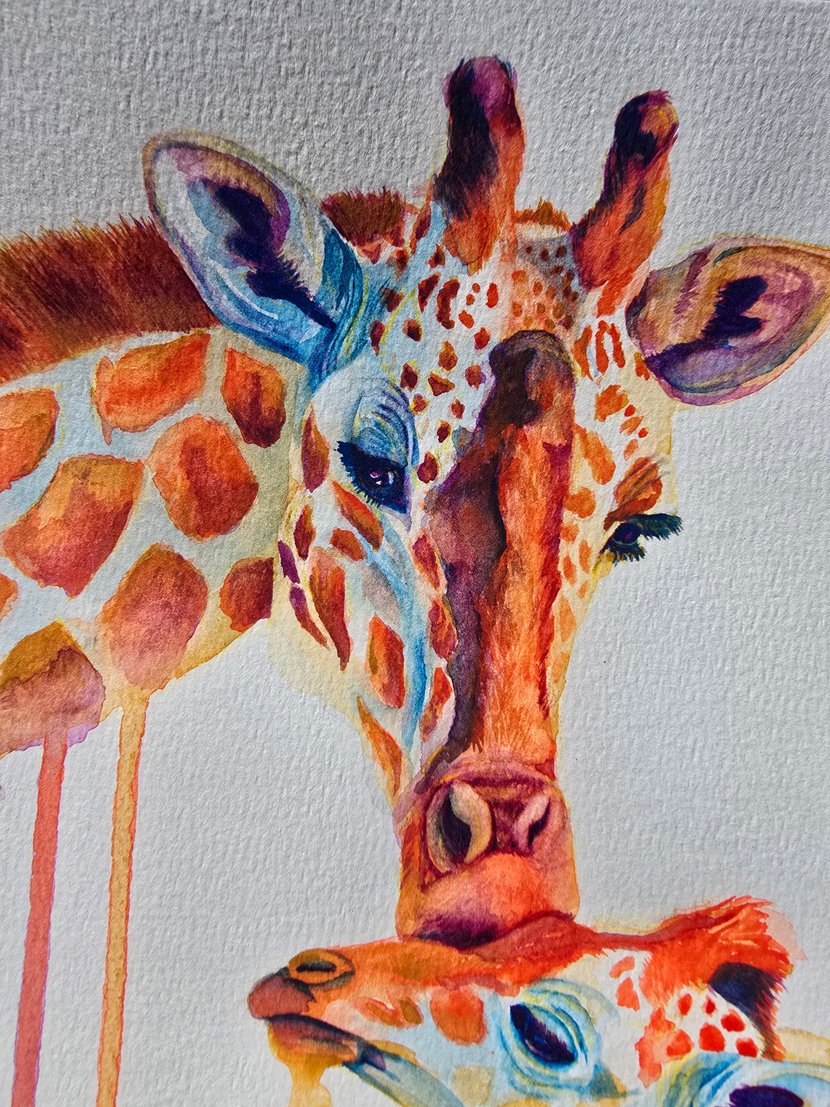 'First Love'- Giraffes- Original Painting