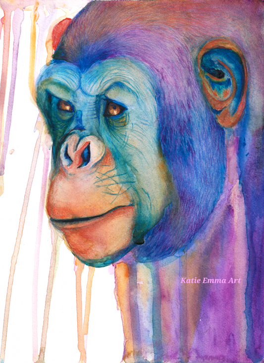 'Through Wild Eyes'- Chimpanzee Fine Art Giclee Print