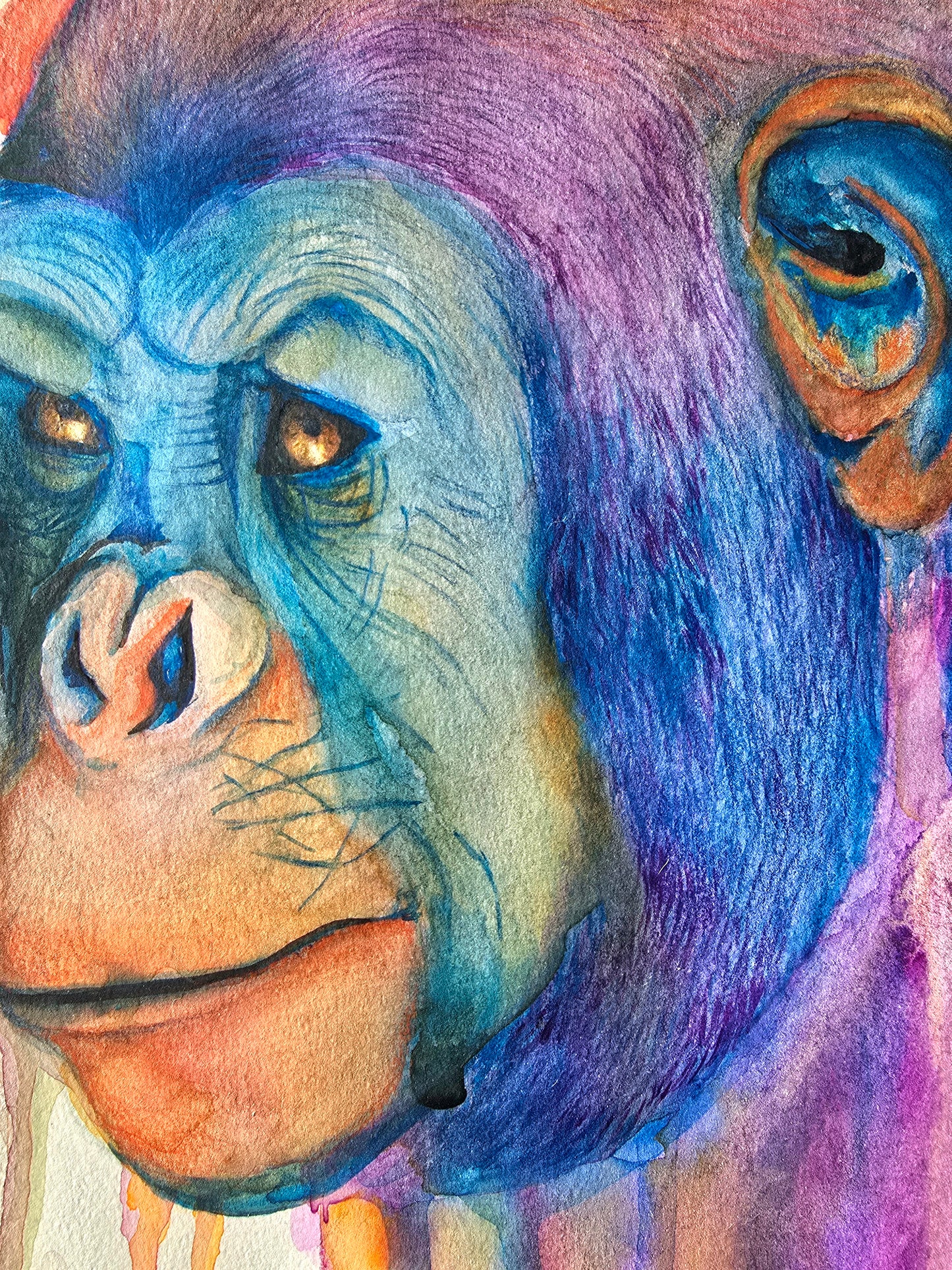 'Through wild eyes'- Original Chimpanzee Painting