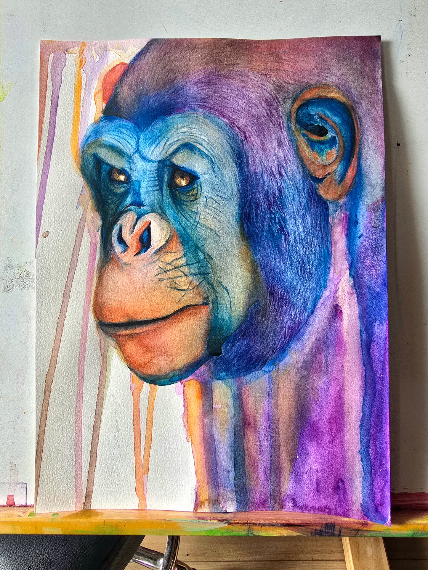'Through wild eyes'- Original Chimpanzee Painting