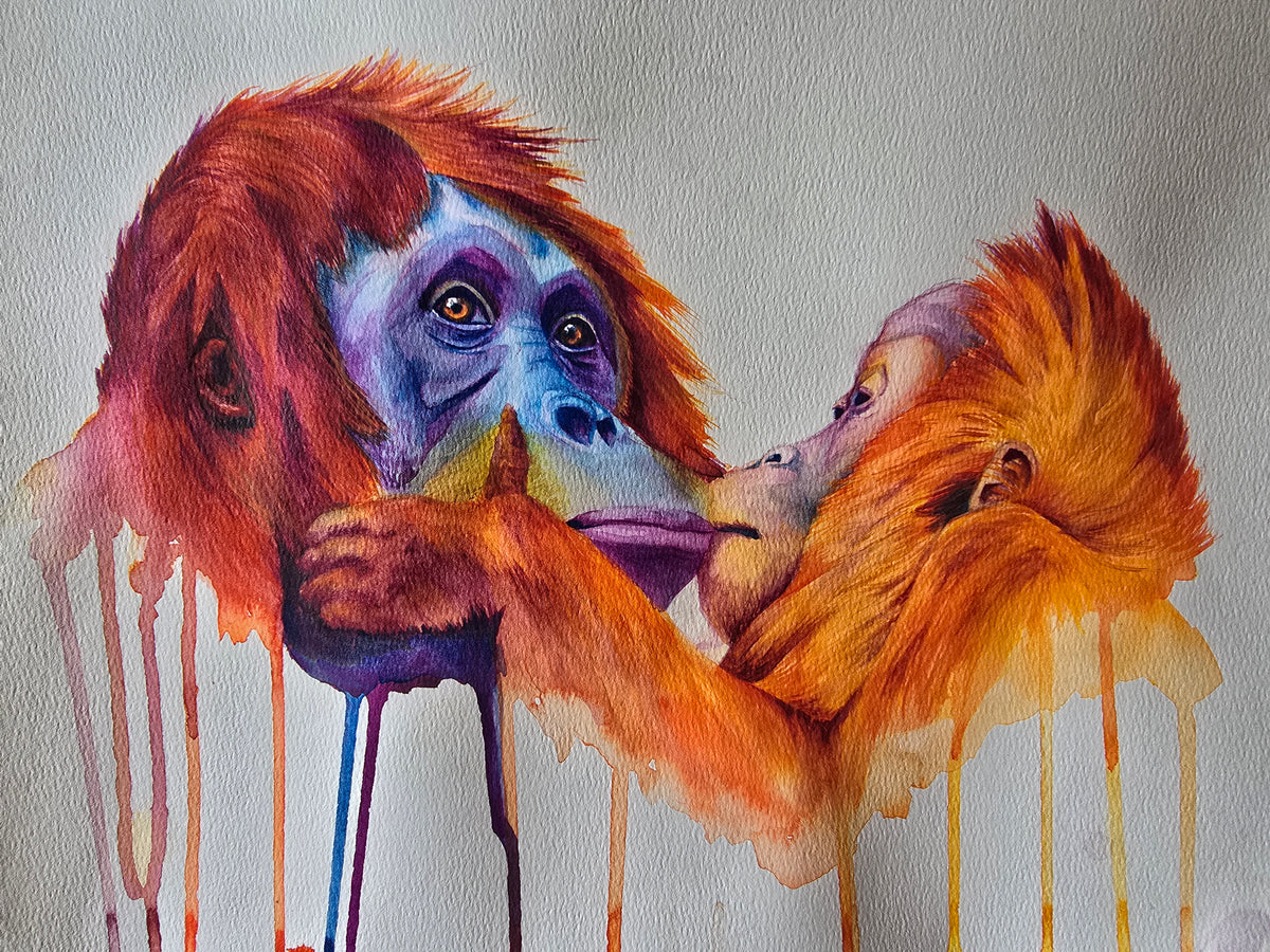 'Forever my Baby'- Original Orangutan Painting